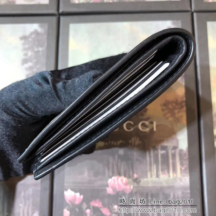 GUCCI古馳 專櫃同步 蜜蜂印花 男士雙折皮夾 451268 WTG1924